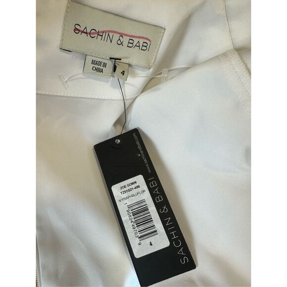 Sachin & Babi Zoe Floral Two-Tone Gown in Ivory Sapphire Floral Size US 4 $895 - Picture 7 of 7